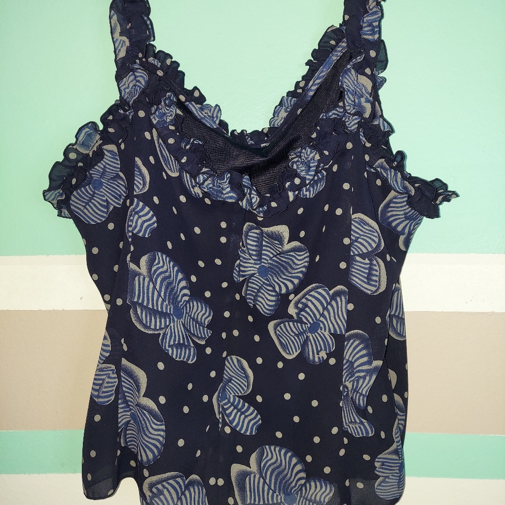 3pcs White Nine West Suite and Blue Blouse